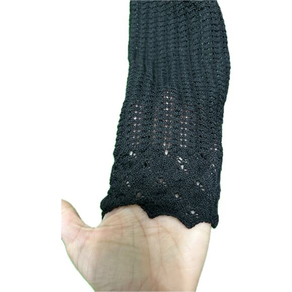 ALICE + OLIVIA Gin Pointelle Lace Wool Blend Mini Black Dress Size medium - Picture 7 of 16